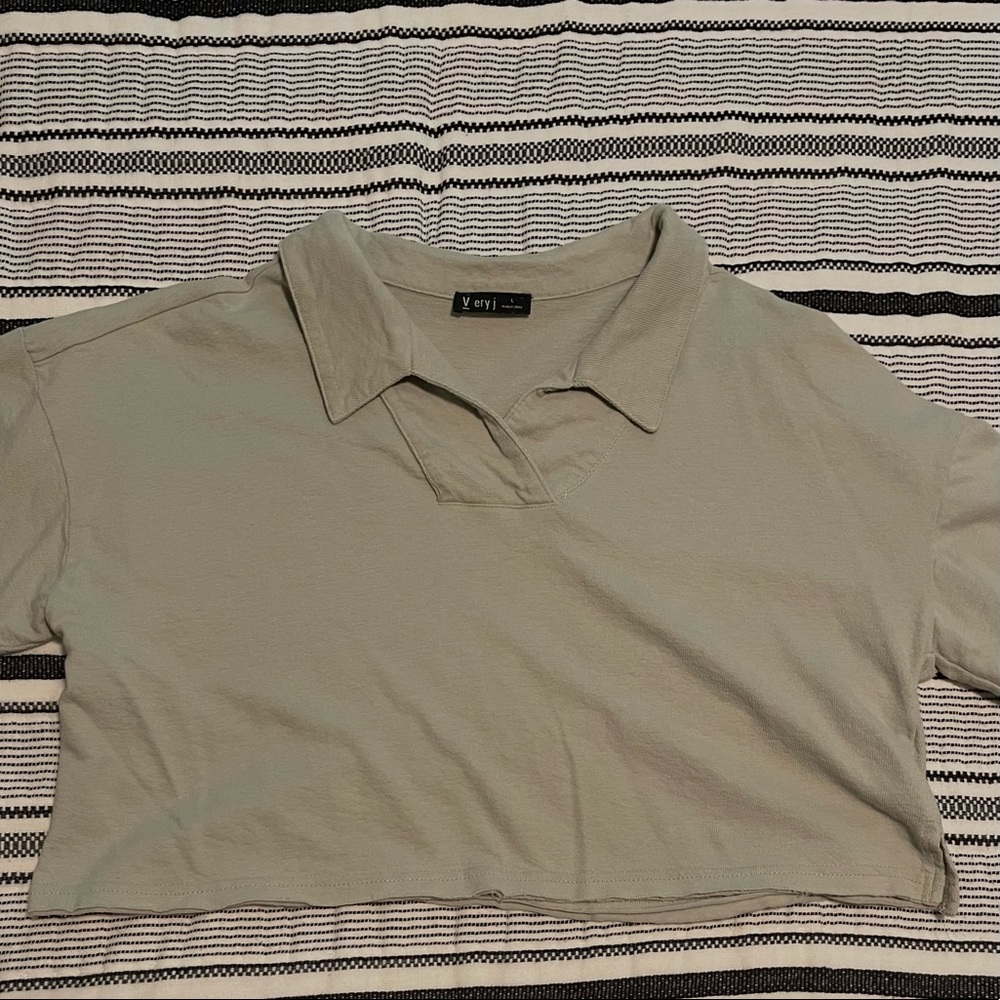 Brand New Cropped Collared Tee